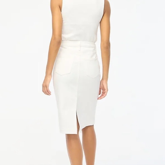 J Crew Factory White denim midi skirt size 0 NWT BY053 - Picture 3 of 10